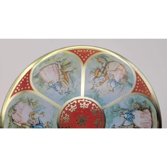 Mid Century Vintage Container / Red Gold Decorative Candy Tin / Made In England - Picture 16 of 16